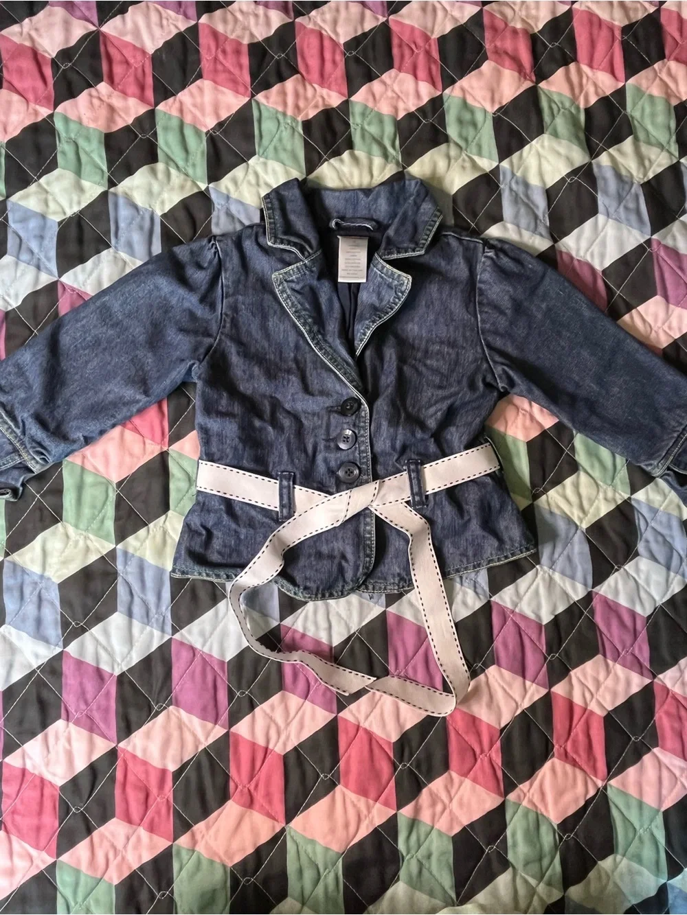 Gymboree Girls Denim Belted Jacket - Size 3